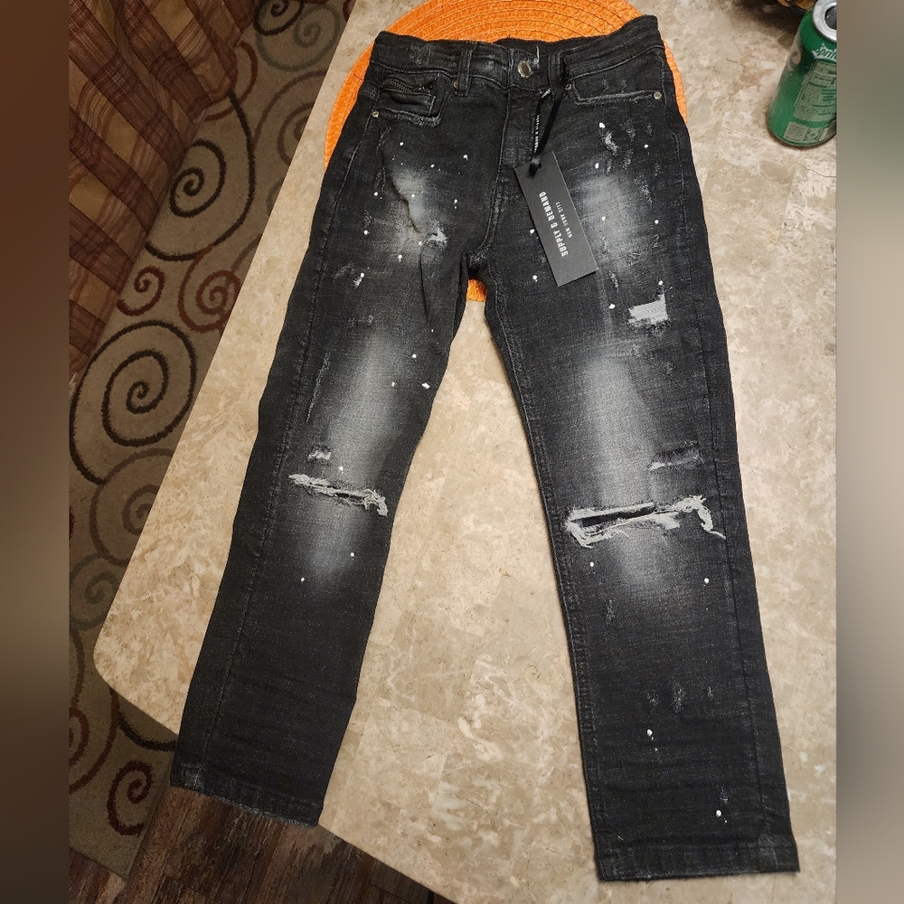 Stylish Kids Distressed Black Jeans